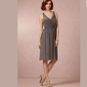 NEW Anthropologie BHLDN Hitherto Tansy Dress Tulle Bow Grey Dress Size 6